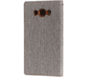 Mercury Canvas Diary Wallet Case Samsung Galaxy J5 (2016) - Grijs Grijs
