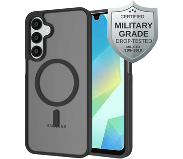 Just in Case Samsung Galaxy A16 Military Grade Kunststof Back Cover Magnetisch Zwart