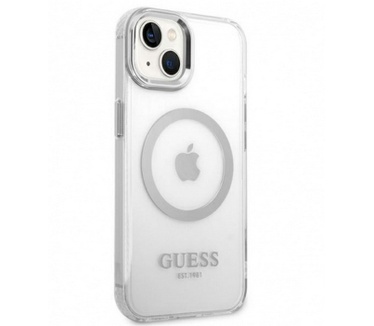 Guess Translucent MagSafe Back Case - iPhone 14 (6.1") - Zilver Zilver