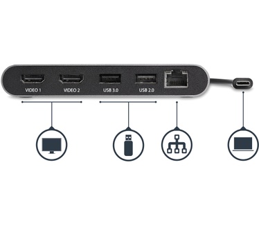Startech.com Dual 4K monitor Thunderbolt 3 mini dock met HDMI 4K 60Hz