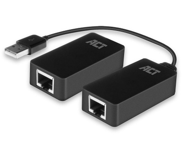 ACT AC6063 USB 2.0 Extender set over UTP, tot 50 meter Zwart