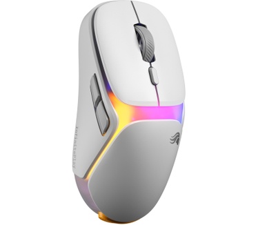 Glorious Glorious Gaming - draadloze gamingmuis Model O3 - Uitwisselbaar InfinitePlay-batterijsysteem, 8k polling, 130M click optische schakelaars, licht gewicht van 66 g, 30K DPI optische sensor, RGB - Wit