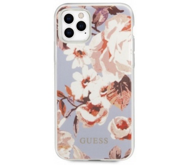 Guess Shiny Flower Back Case iPhone 11 Pro Max (6.5") Design N.2 Paars
