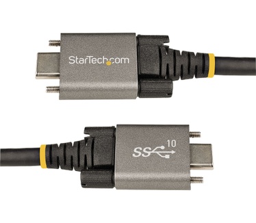 Startech.com 1m Vergrendelbare USB-C Kabel met Zijschroef, 10Gbps, USB 3.1/3.2 Gen 2 Type-C Kabel, 100W (5A) Power Delivery Charging, DP Alt Mode, Dual Screw Lock, USB-C Charge/Sync Kabel