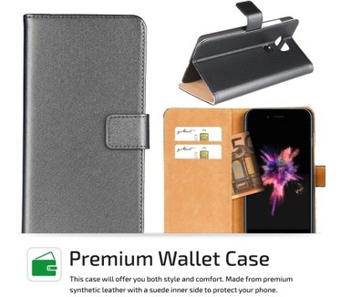 qMust Elegant wallet case Apple iPhone 7 - met stand - Black
