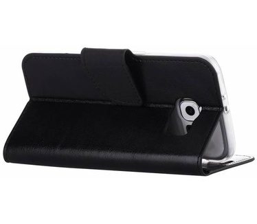 Luxe lederen Bookcase hoesje voor de Samsung Galaxy S6 - Zwart (Samsung Galaxy S6) Zwart