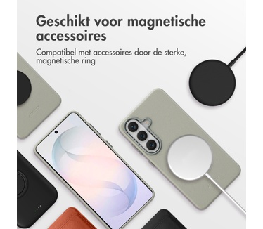 Accezz MagSafe Leather Backcover Samsung Galaxy S26 - Light Grey