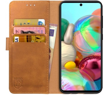 Rosso Element Samsung Galaxy A51 Hoesje Book Cover Lichtbruin (Galaxy A51) Bruin