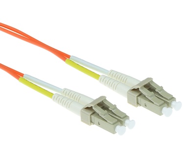 ACT 0,5 meter LSZH Multimode 50/125 OM2 glasvezel patchkabel duplex met LC connectoren Oranje
