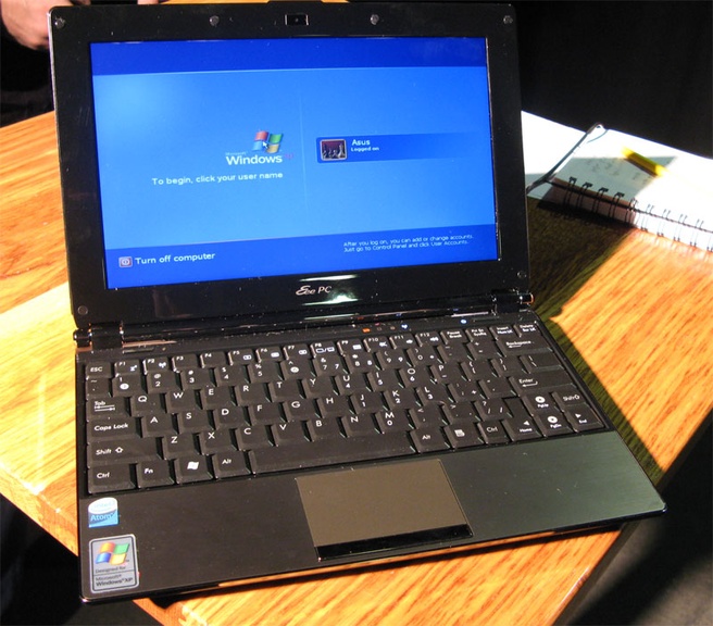 Een ASUS Eee PC, een van de bekendste netbooks