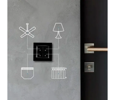 Shelly Wall Switch 4 Zwart