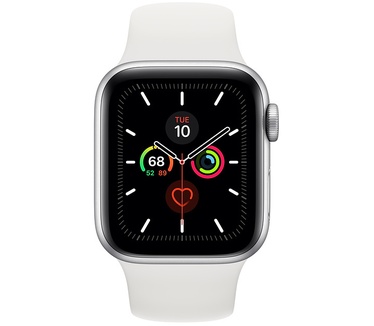 Apple Watch Series 5 (40mm) aluminium, sportbandje Zilver (Wit)
