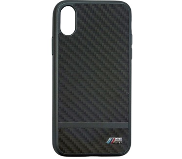 BMW Originele Carbon Stripe Back Cover Hoesje voor de Apple iPhone X / XS  Zwart