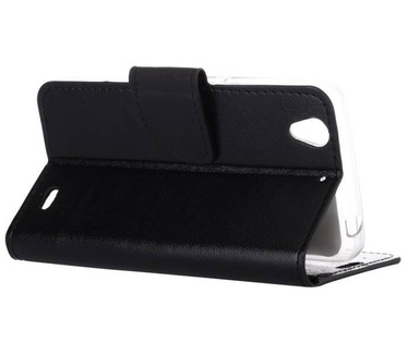 Luxe Lederen Bookcase hoesje voor de Huawei Ascend G630 - Zwart (Huawei Ascend G630) Zwart