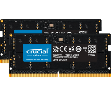 Crucial Kit RAM 64Go (2x32Go) DDR5 5600MHz (ou 5200MHz ou 4800MHz) Mémoire pour Ordinateur Portable CT2K32G56C46S5