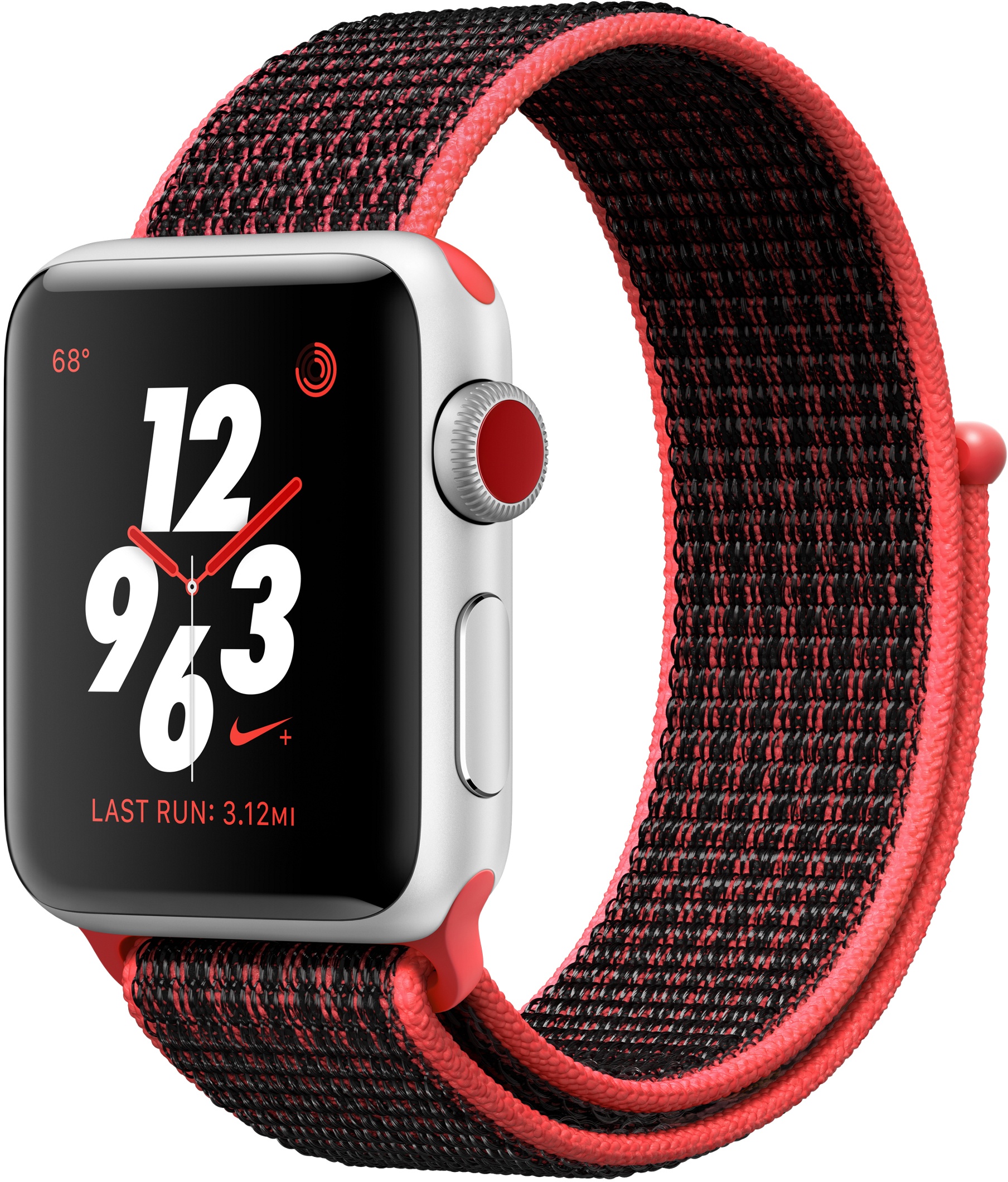 Apple Watch Nike+ Series 3 (38mm, LTE) Zilver (Rood, Zwart) - Kenmerken - Tweakers