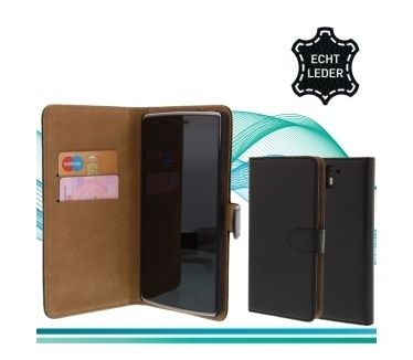 X'entrix OnePlus One Wallet Case - luxe leren hoesje - zwart