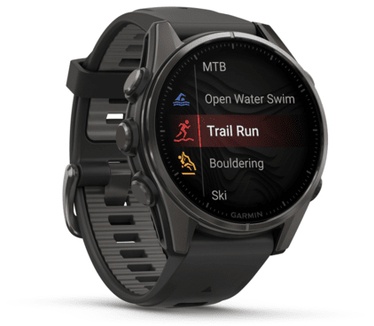 Garmin fēnix 8, 43mm, Titanium body, Sapphire Glass, Carbon (Zwart)