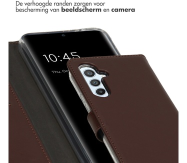 Selencia Echt Lederen Bookcase Samsung Galaxy A54 (5G) - Bruin