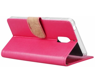 Luxe Lederen Bookcase hoesje voor de Nokia 6 - Roze (Nokia 6) Roze