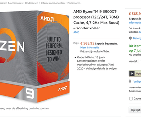 Amazon-listings van Ryzen 9 3900XT en Ryzen 5 3600XT