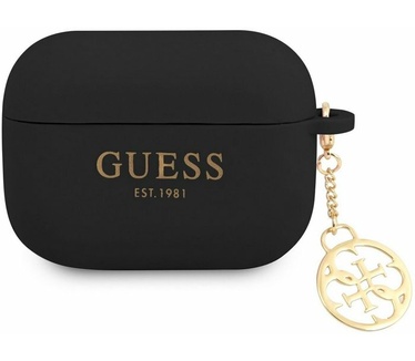 Guess Charms Silicone Case voor Apple Airpods Pro - Zwart Zwart