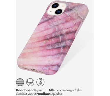 Selencia Aurora Fashion Backcover iPhone 14 - Duurzaam hoesje - 100% gerecycled - Ocean Shell Purple