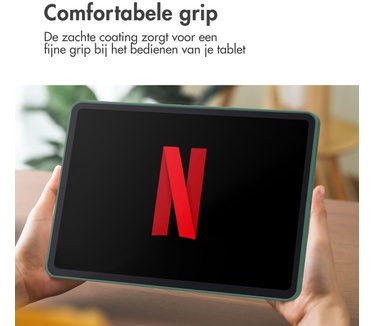 Accezz Liquid Silicone Backcover met penhouder iPad Pro 12.9 (2020 - 2022) - Donkergroen