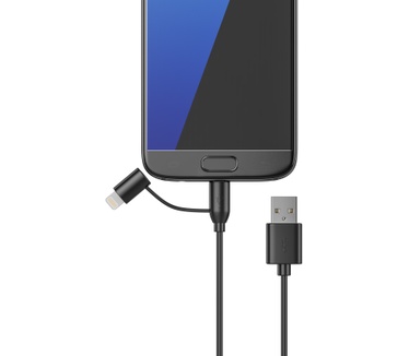 BeHello Charge and Synch Cable 2-in-1 Lightning Micro USB 1m Black