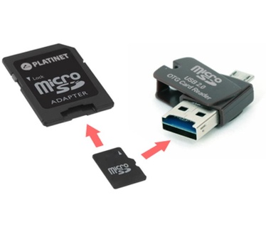 Platinet 32GB MicroSDHC + card reader + otg + adapter