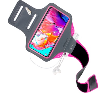 Mobiparts Comfort Fit Sport Armband Samsung Galaxy A70 (2019) Neon Pink