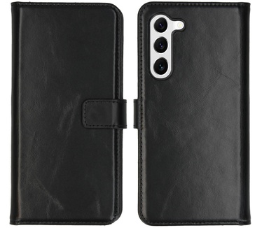 Selencia Echt Lederen Bookcase Samsung Galaxy S23 Plus - Zwart