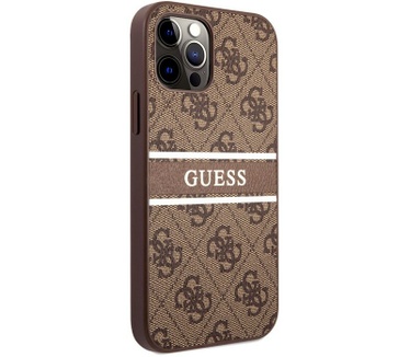 Guess 4G Printed Stripe Back Case iPhone 12/12 Pro (6.1'') Bruin Bruin