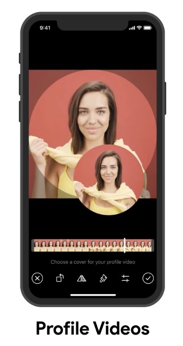 Telegram-profiel met video