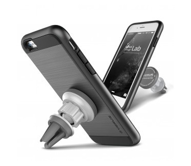Verus Verge Magnetic Flat Apple iPhone 6 Plus/6s Plus - met venthouder - Steel Silver