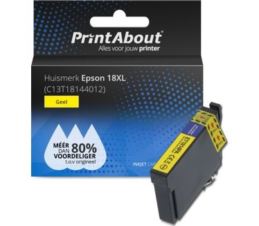 PrintAbout Huismerk Epson 18XL (C13T18144012) Inktcartridge Geel Hoge capaciteit