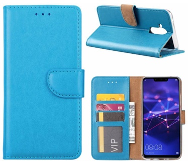 Luxe Lederen Bookcase hoesje voor de Huawei Mate 20 Lite - Blauw (Huawei Mate 20 Lite) Blauw