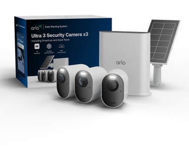 Arlo Arlo Ultra 3 4K-beveiligingscamera, set met 3 camera's en zonnepaneel