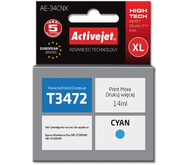 Activejet Activejet AE-34CNX inkt (vervangt Epson 34XL T3472; Supreme; 14 ml; blauw)
