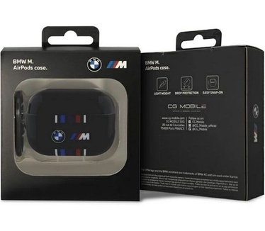 BMW M-Line Colored Lines Case Apple Airpods Pro 2 (2e Gen) Zwart