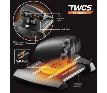 Thrustmaster T16000M FCS Flight Pack Oranje, Zwart