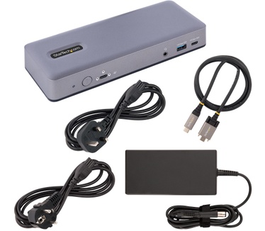 Startech.com USB-C Docking Station, Multi Monitor USB-C Dock, HDMI/DP/DP Alt-mode, 3x 4K30 / 2x 4K60, 7-Port USB Hub, 60W Power Delivery, GbE, 3.5mm Audio, Works With Chromebook Certified