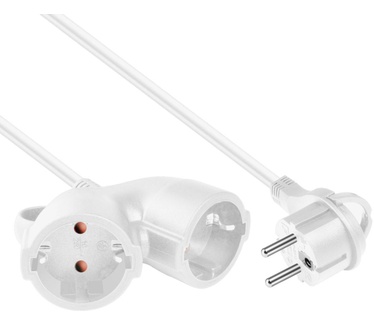 Allteq Schuko verlengsnoer Wit