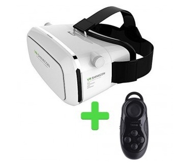 VR Shinecon VR SHINECON VR Bril - White + Bluetooth Gamepad en Remote Control - Black