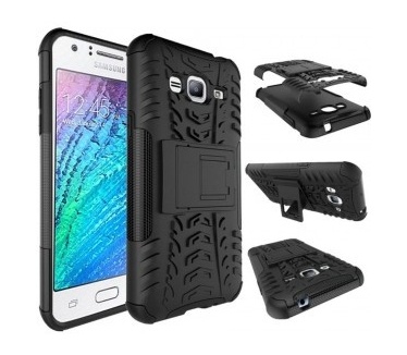 qMust Samsung Galaxy J3 (2016) Rugged Hybrid Case - Dual Protection - Black
