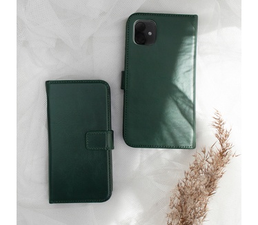 Selencia Echt Lederen Bookcase Samsung Galaxy A51 - Groen