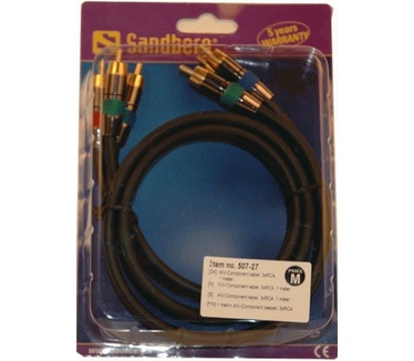 Sandberg Component A/C 3xRCA cable,  1m