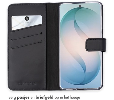 Selencia Echt Leren Bookcase Samsung Galaxy S26 Ultra - Zwart