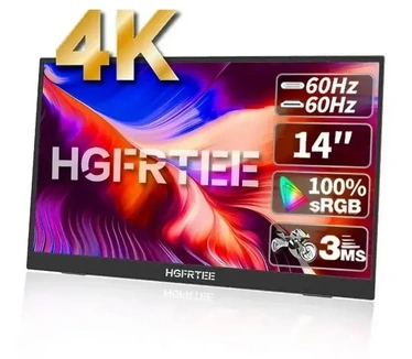 HGFRTEE 14 inch 4K Draagbare Monitor 60Hz 3ms 100% sRGB