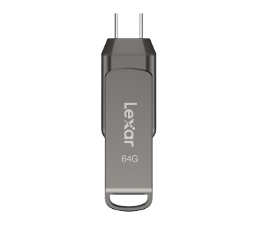 Lexar JumpDrive Dual Drive D400 USB 3.1 Type-C 64GB Grijs